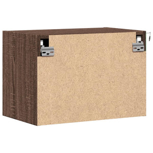 vidaXL Comodini a Parete con luci LED 2 pz Rovere Marrone