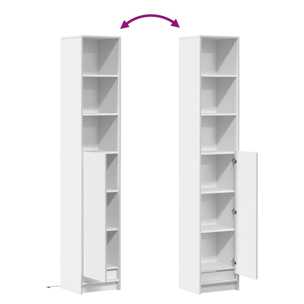 Credenza con LED Bianca 36x32,5x200 cm in Legno Multistrato 852124