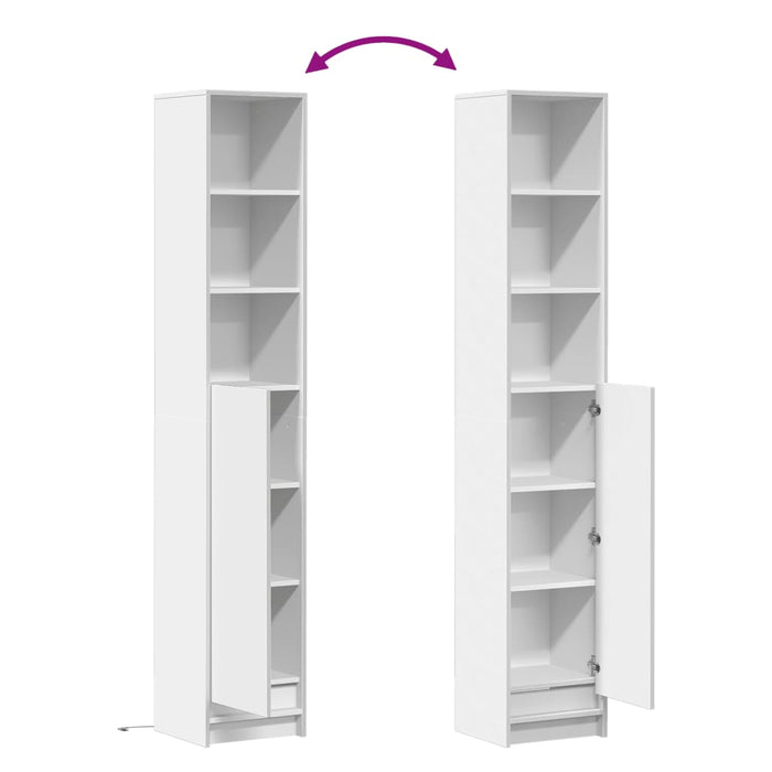 Credenza con LED Bianca 36x32,5x200 cm in Legno Multistrato 852124