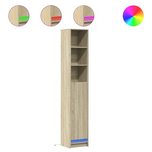 Credenza con LED Rovere Sonoma 36x32,5x200 cm Legno Multistrato