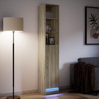 Credenza con LED Rovere Sonoma 36x32,5x200 cm Legno Multistrato