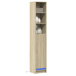 Credenza con LED Rovere Sonoma 36x32,5x200 cm Legno Multistrato