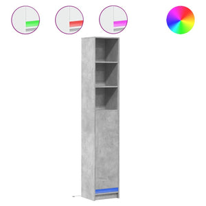 Credenza con LED Grigio Cemento 36x32,5x200cm Legno Multistrato 852127