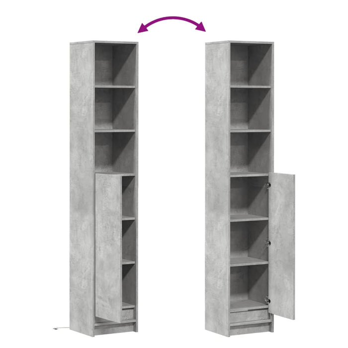 Credenza con LED Grigio Cemento 36x32,5x200cm Legno Multistrato 852127