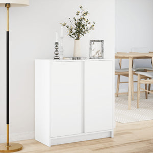 Credenza con LED Bianca 77x34x85 cm in Legno Multistrato 852131