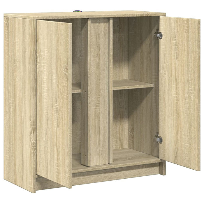 Credenza con LED Rovere Sonoma 77x34x85 cm in Legno Multistrato