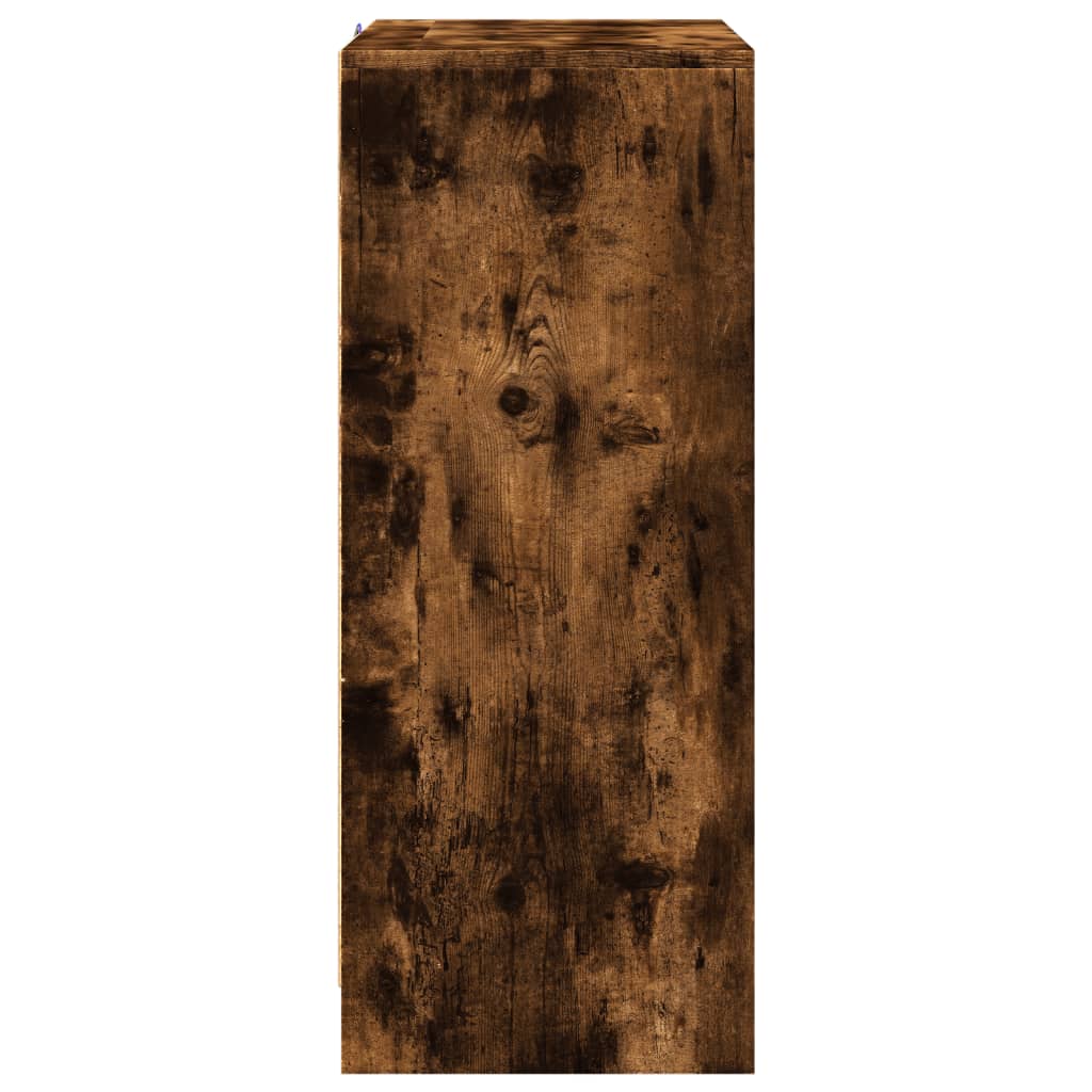 Credenza con LED Rovere Fumo 77x34x85 cm in Legno Multistrato 852135