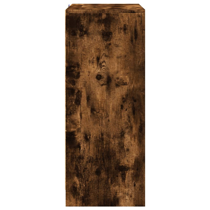 Credenza con LED Rovere Fumo 77x34x85 cm in Legno Multistrato 852135