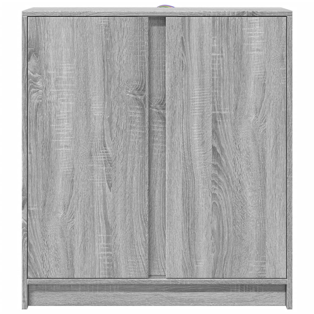 Credenza con LED Grigio Sonoma 77x34x85 cm in Legno Multistrato 852136
