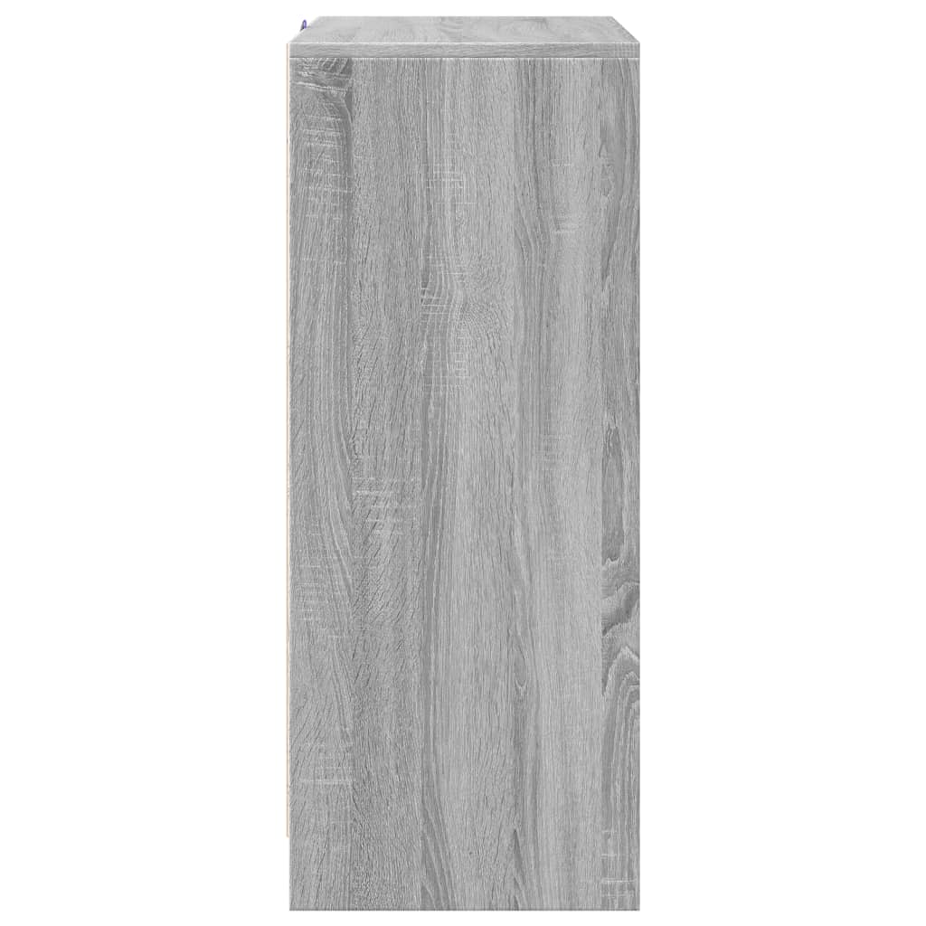 Credenza con LED Grigio Sonoma 77x34x85 cm in Legno Multistrato 852136
