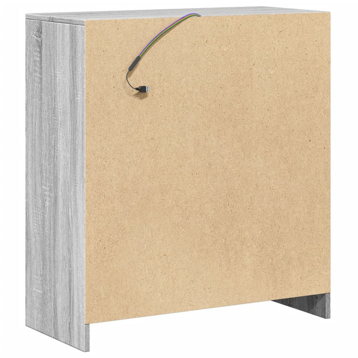 Credenza con LED Grigio Sonoma 77x34x85 cm in Legno Multistrato 852136