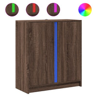 Credenza con LED Rovere Marrone 77x34x85 cm Legno Multistrato 852137