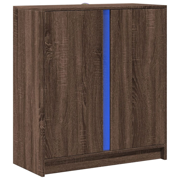 Credenza con LED Rovere Marrone 77x34x85 cm Legno Multistrato 852137
