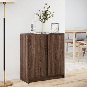 Credenza con LED Rovere Marrone 77x34x85 cm Legno Multistrato 852137