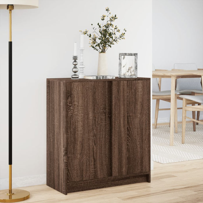 Credenza con LED Rovere Marrone 77x34x85 cm Legno Multistrato 852137