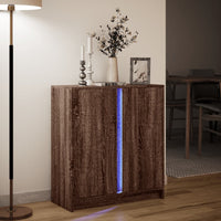 vidaXL Credenza con LED Rovere Marrone 77x34x85 cm Legno Multistrato
