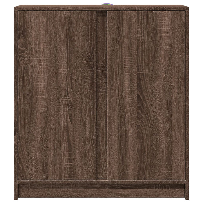 Credenza con LED Rovere Marrone 77x34x85 cm Legno Multistrato 852137