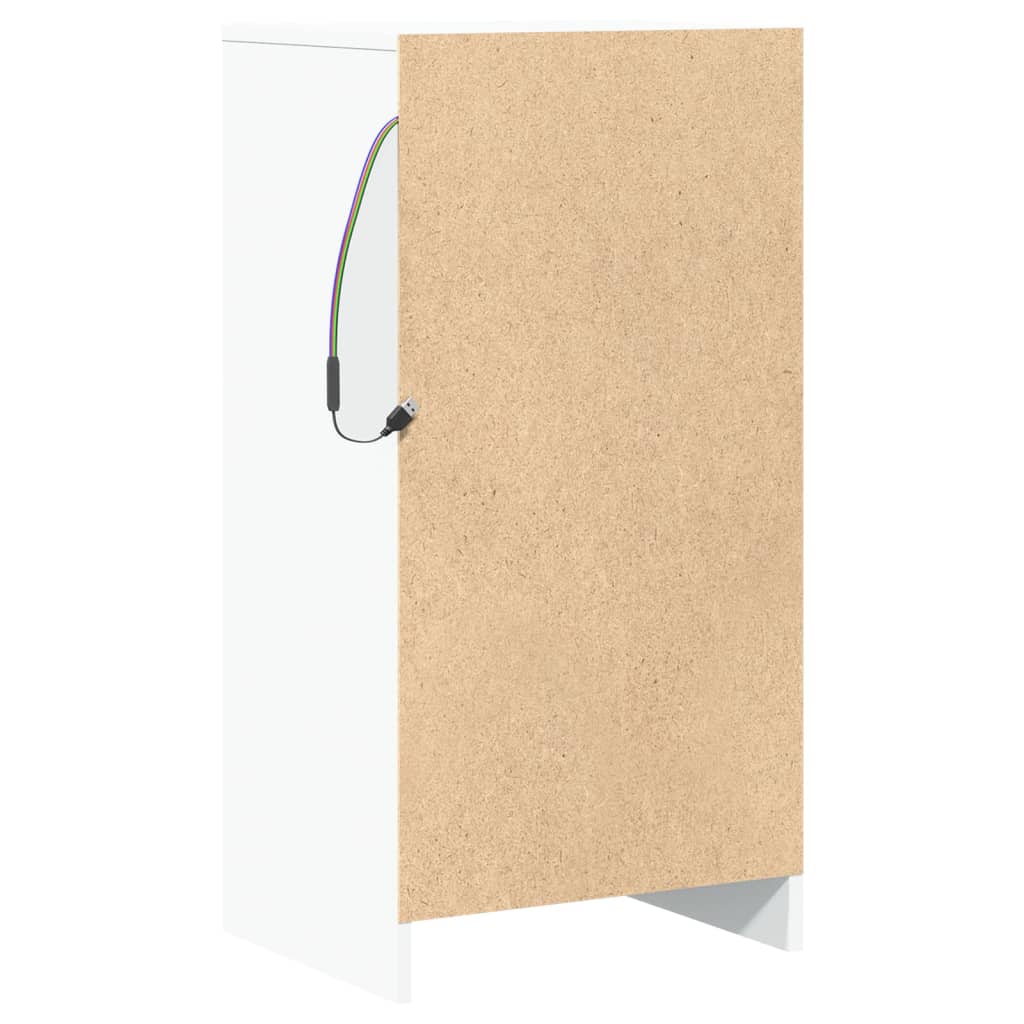 Credenza con LED Bianca 42,5x34x85 cm in Legno Multistrato 852138