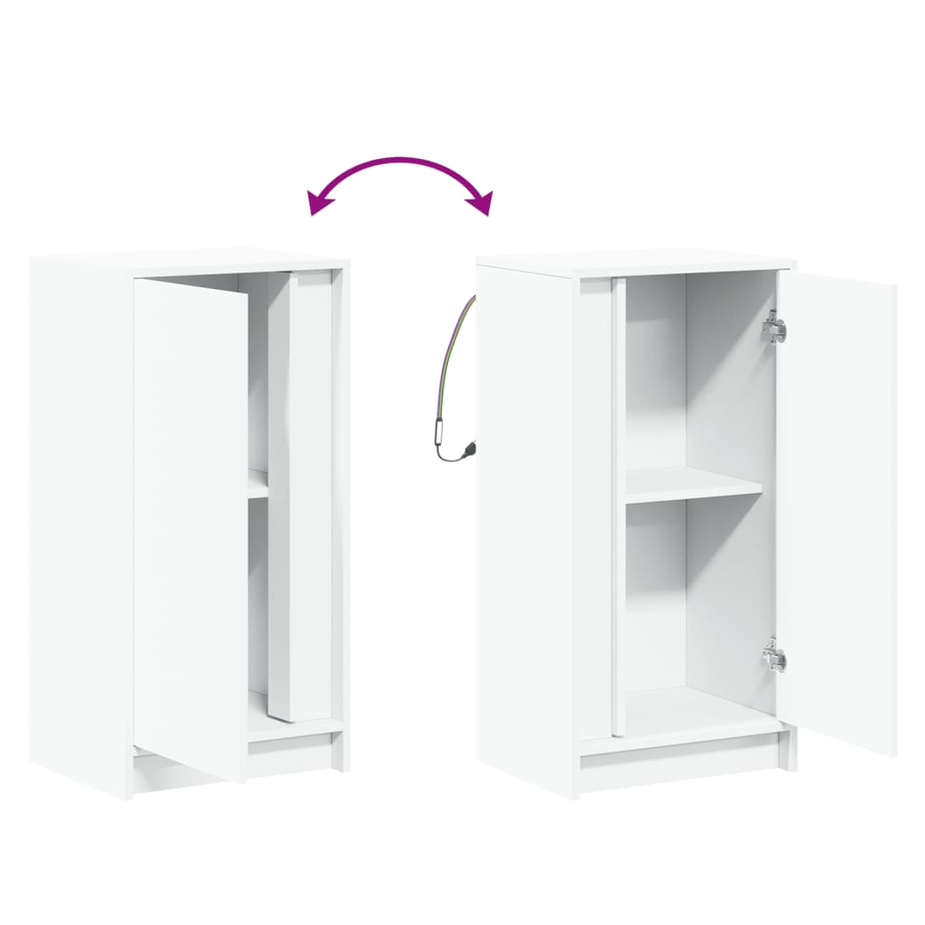Credenza con LED Bianca 42,5x34x85 cm in Legno Multistrato 852138