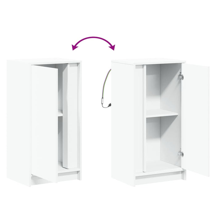 Credenza con LED Bianca 42,5x34x85 cm in Legno Multistrato