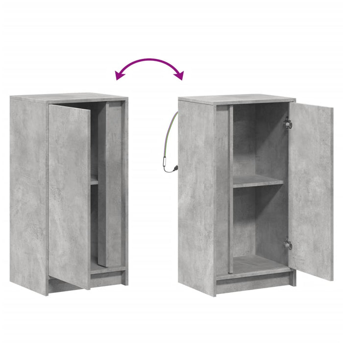 vidaXL Credenza con LED Grigio Cemento 42,5x34x85 cm Legno Multistrato