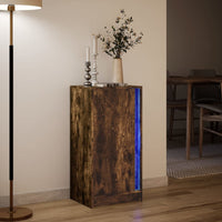Credenza con LED Rovere Fumo 42,5x34x85 cm in Legno Multistrato 852142