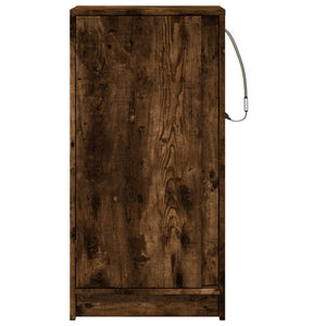 Credenza con LED Rovere Fumo 42,5x34x85 cm in Legno Multistrato 852142