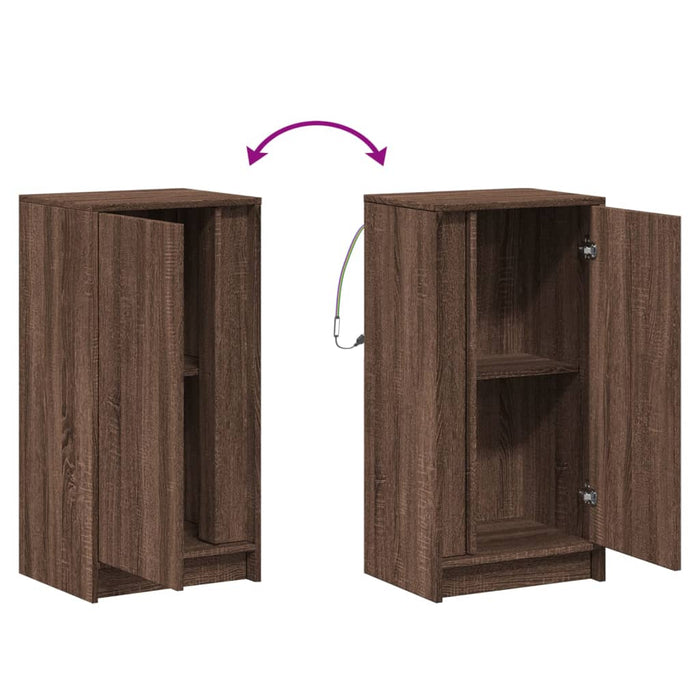 Credenza con LED Rovere Marrone 42,5x34x85 cm Legno Multistrato 852144