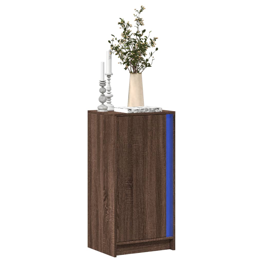 Credenza con LED Rovere Marrone 42,5x34x85 cm Legno Multistrato 852144