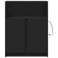 Credenza con LED Nera 77x34x100 cm in Legno Multistrato