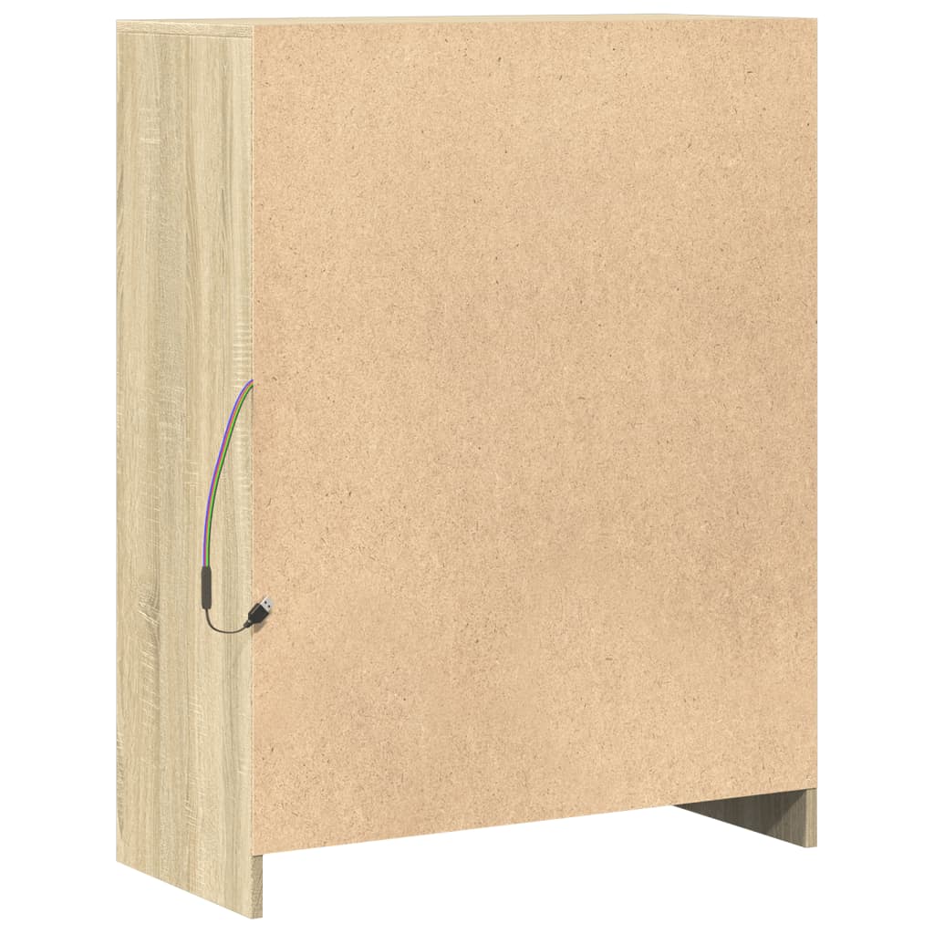 Credenza con LED Rovere Sonoma 77x34x100cm in Legno Multistrato