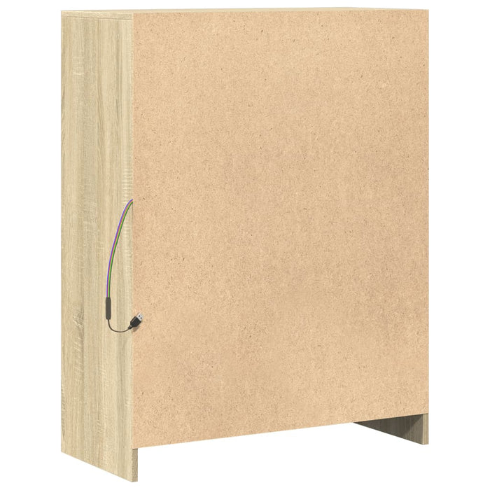 Credenza con LED Rovere Sonoma 77x34x100cm in Legno Multistrato