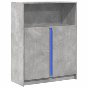 Credenza con LED Grigio Cemento 77x34x100 cm Legno Multistrato 852148