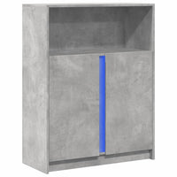 vidaXL Credenza con LED Grigio Cemento 77x34x100 cm Legno Multistrato