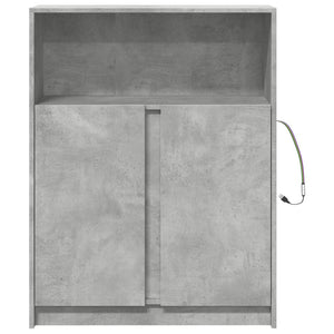 Credenza con LED Grigio Cemento 77x34x100 cm Legno Multistrato 852148