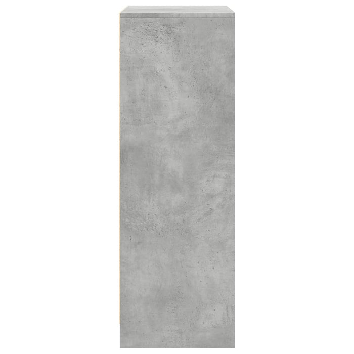 Credenza con LED Grigio Cemento 77x34x100 cm Legno Multistrato 852148