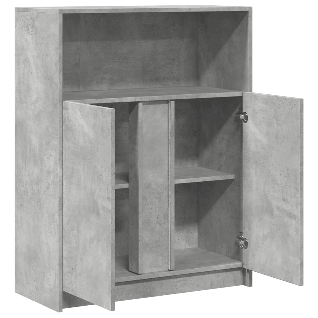 Credenza con LED Grigio Cemento 77x34x100 cm Legno Multistrato 852148