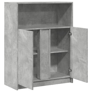 vidaXL Credenza con LED Grigio Cemento 77x34x100 cm Legno Multistrato