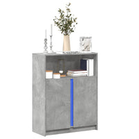 Credenza con LED Grigio Cemento 77x34x100 cm Legno Multistrato 852148