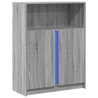 Credenza con LED Grigio Sonoma 77x34x100cm in Legno Multistrato 852150