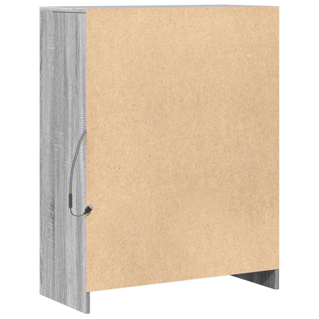Credenza con LED Grigio Sonoma 77x34x100cm in Legno Multistrato 852150