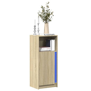 vidaXL Credenza con LED Rovere Sonoma 42,5x34x100 cm Legno Multistrato