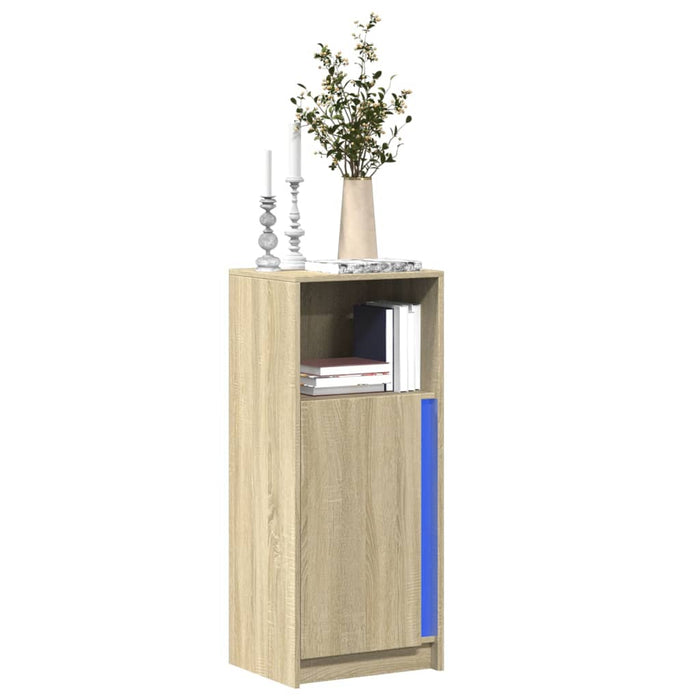 vidaXL Credenza con LED Rovere Sonoma 42,5x34x100 cm Legno Multistrato