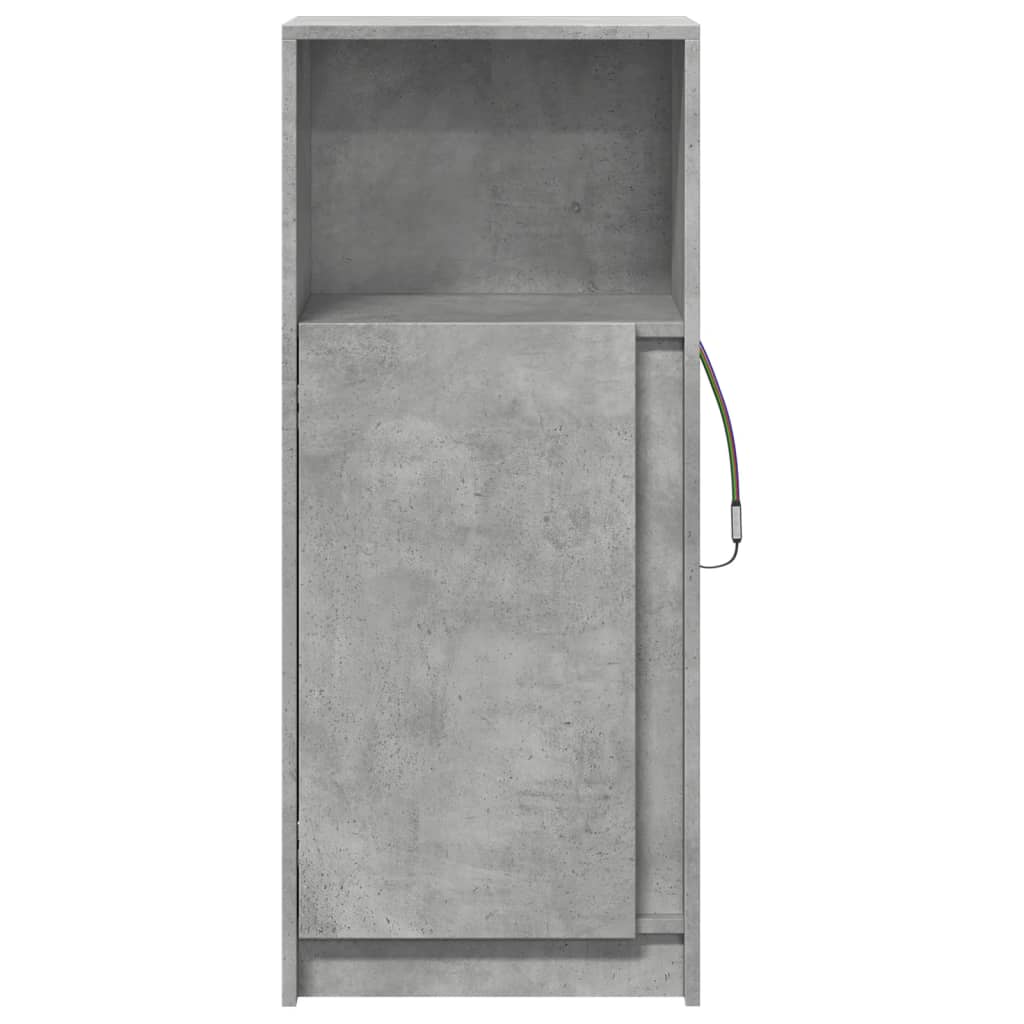 vidaXL Credenza con LED Grigio Cemento 42,5x34x100cm Legno Multistrato