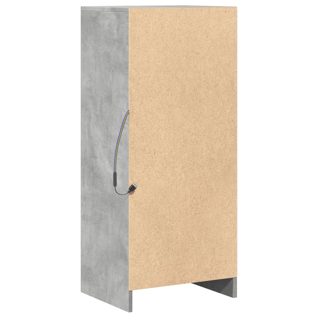 vidaXL Credenza con LED Grigio Cemento 42,5x34x100cm Legno Multistrato