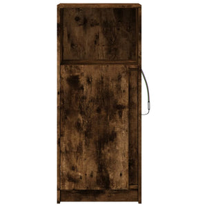Credenza con LED Rovere Fumo 42,5x34x100cm in Legno Multistrato 852156