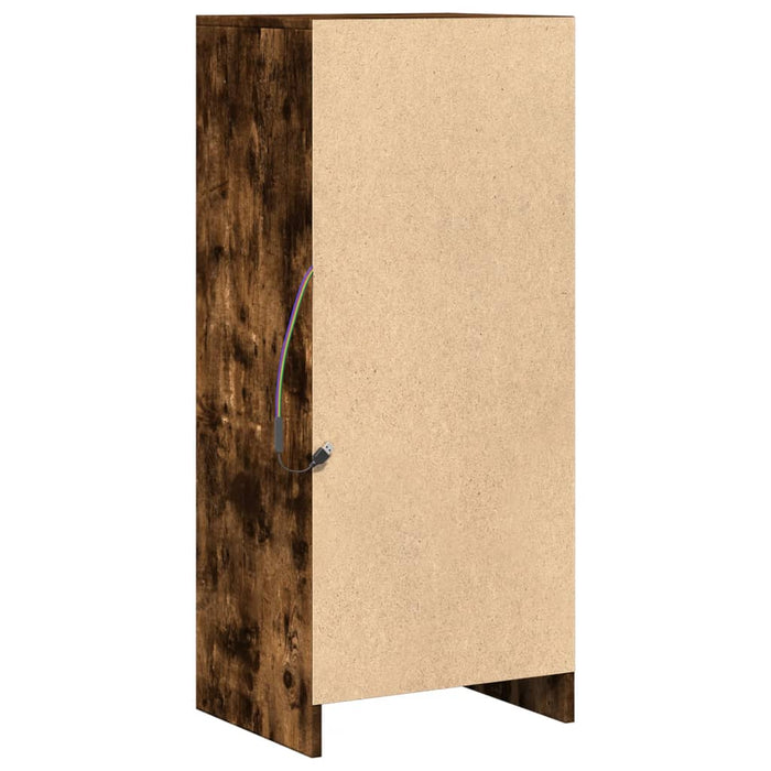 Credenza con LED Rovere Fumo 42,5x34x100cm in Legno Multistrato 852156