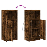 Credenza con LED Rovere Fumo 42,5x34x100cm in Legno Multistrato 852156