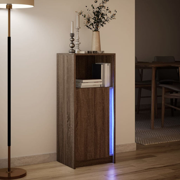Credenza con LED Rovere Marrone 42,5x34x100cm Legno Multistrato 852158