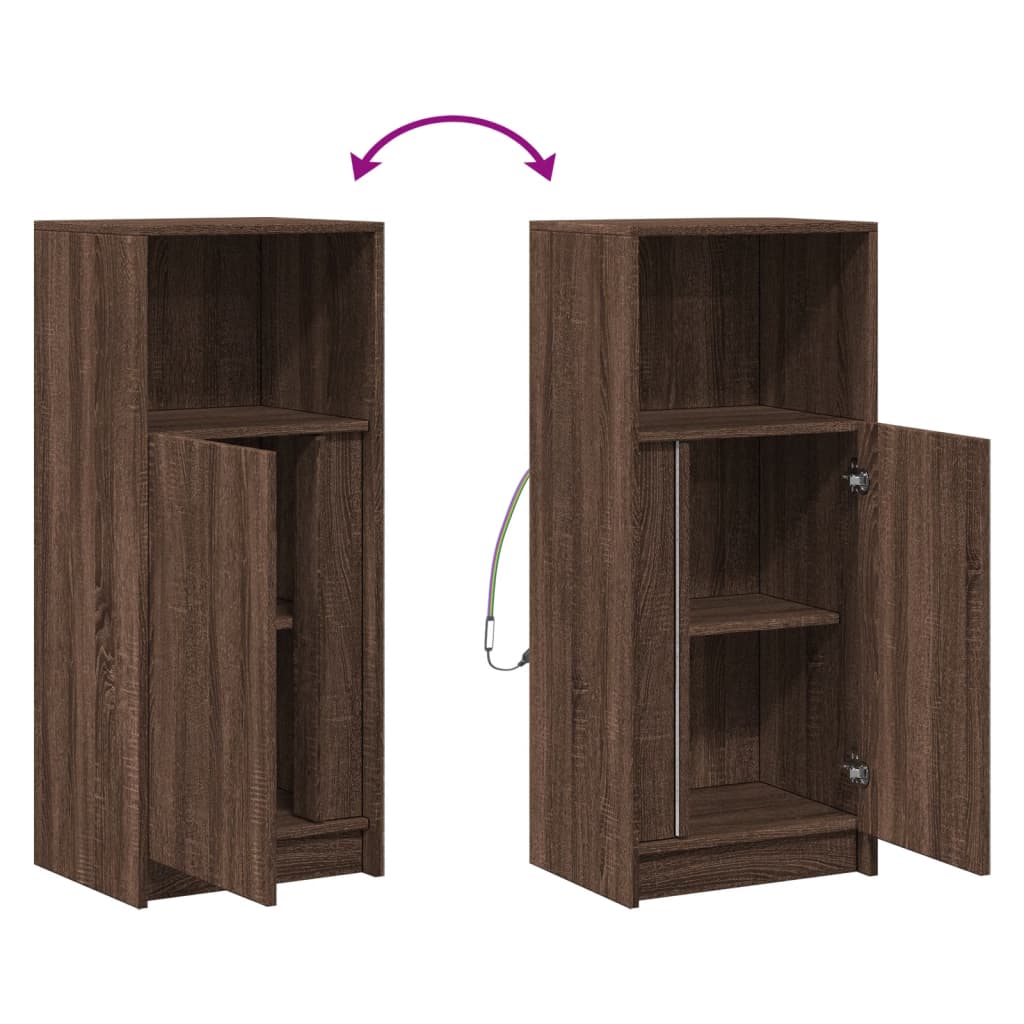 Credenza con LED Rovere Marrone 42,5x34x100cm Legno Multistrato